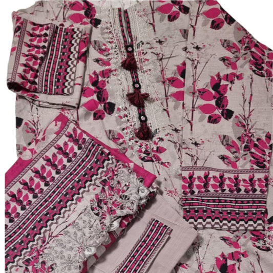 TT-W47 - Embroidered Khaddar - 3 Piece