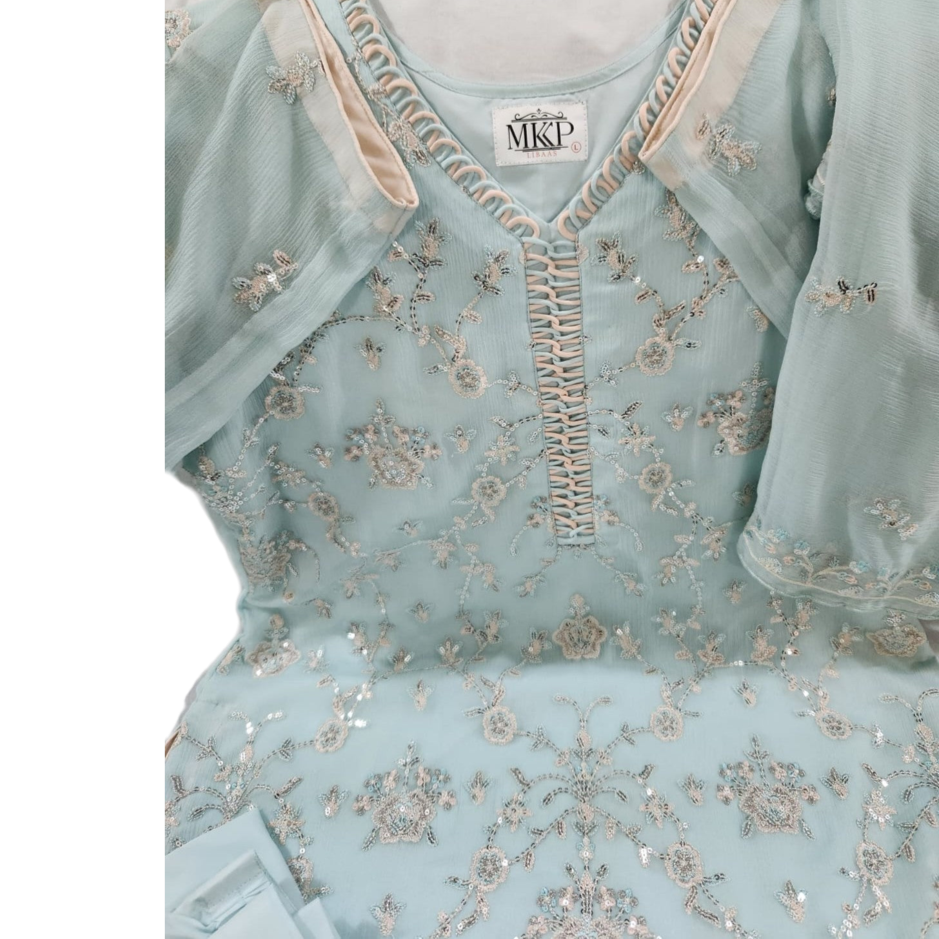 TT-W21 - Fancy Chiffon Embroidery - 3 Piece