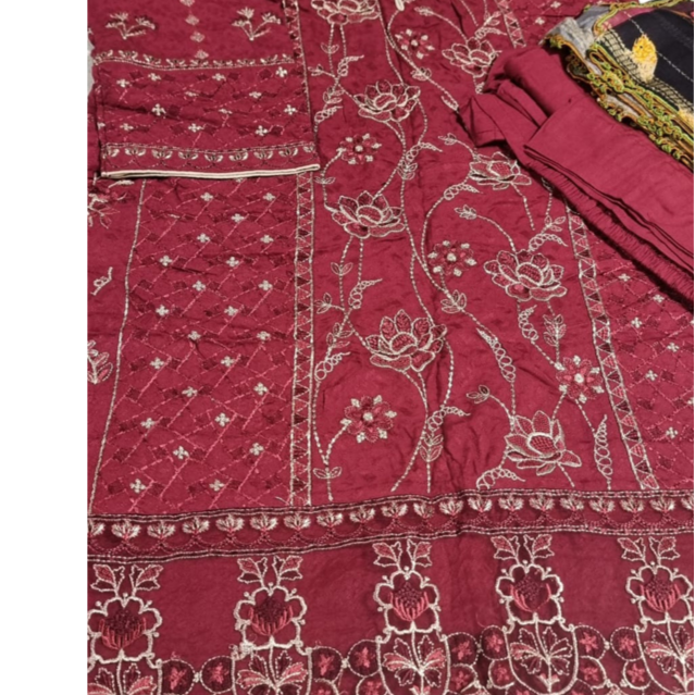 TT-W44 - Embroidered Slub Linen - 3 Piece