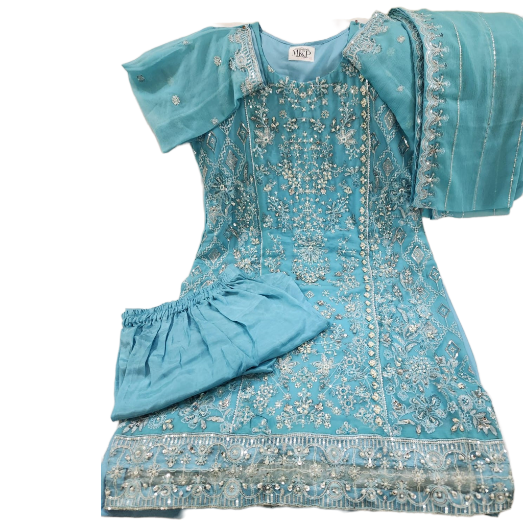 TT-W20 - Embroidered Chiffon (Hand Work) - 3 Piece