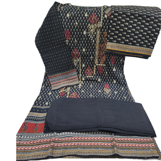 TT-W32 - Embroidered Khaddar - 3 Piece