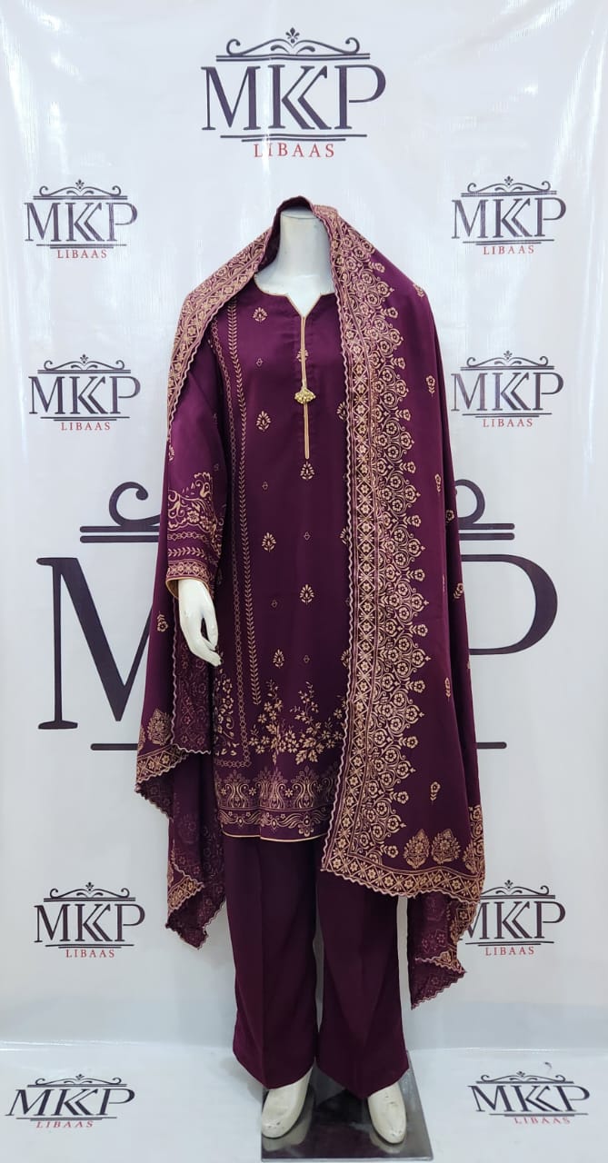 TT-W72 - Printed Pashmina - 3 Piece