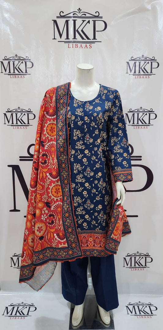 TT-W51 - Printed Khaddar - 3 Piece
