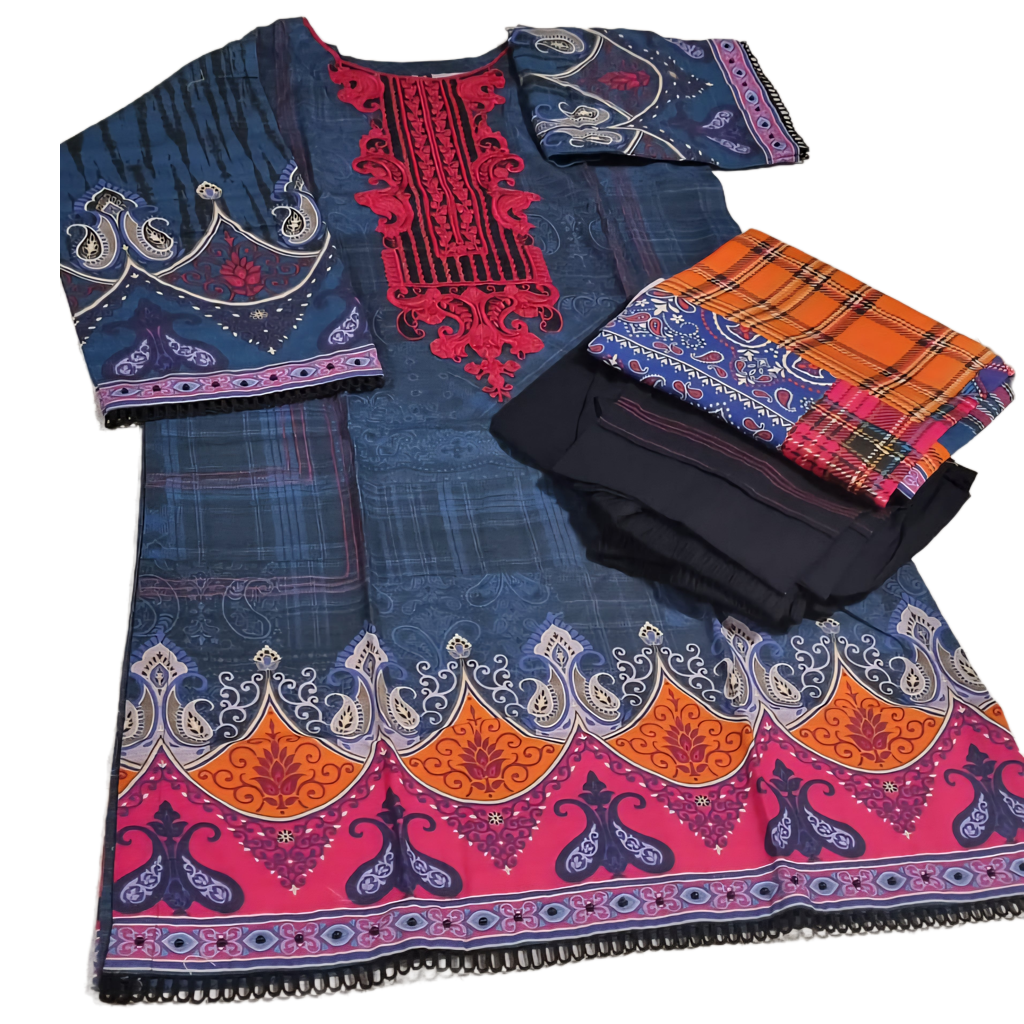 TT-W42 - Embroidered Khaddar - 3 Piece
