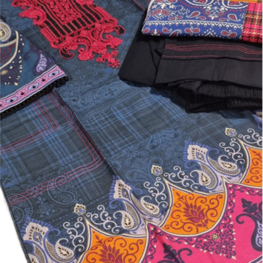 TT-W42 - Embroidered Khaddar - 3 Piece