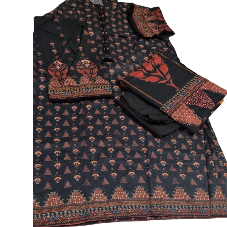 TT-W43 - Printed Dusuti - 3 Piece