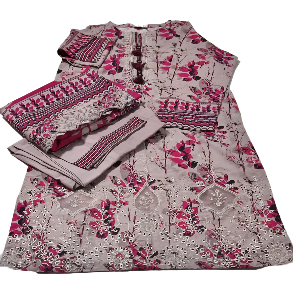 TT-W47 - Embroidered Khaddar - 3 Piece