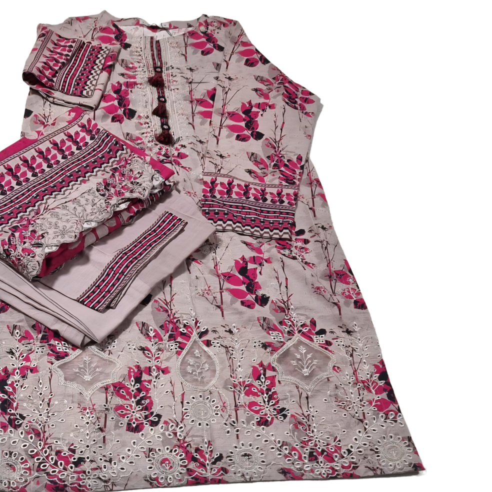TT-W47 - Embroidered Khaddar - 3 Piece